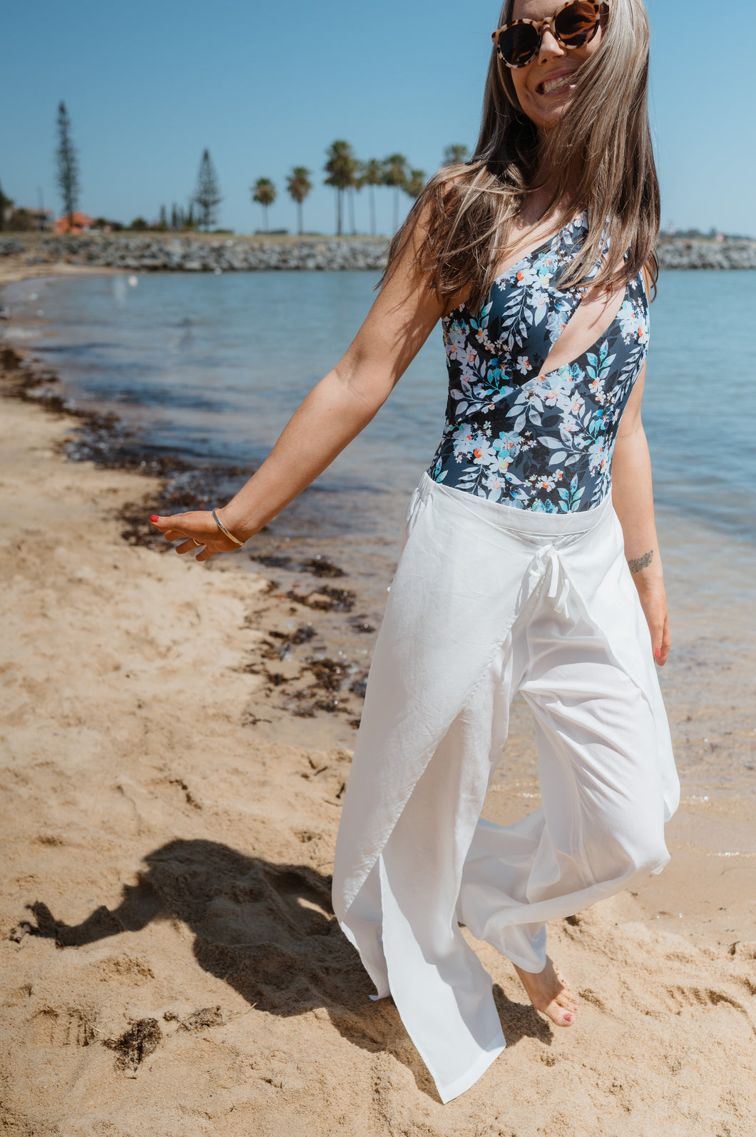 Women's White Beach Pants