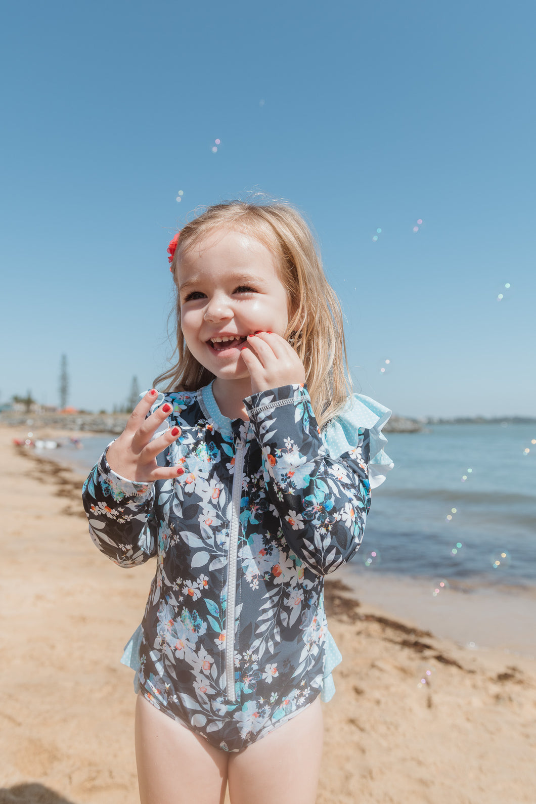 Long Sleeve Girls Swimsuit - Moments