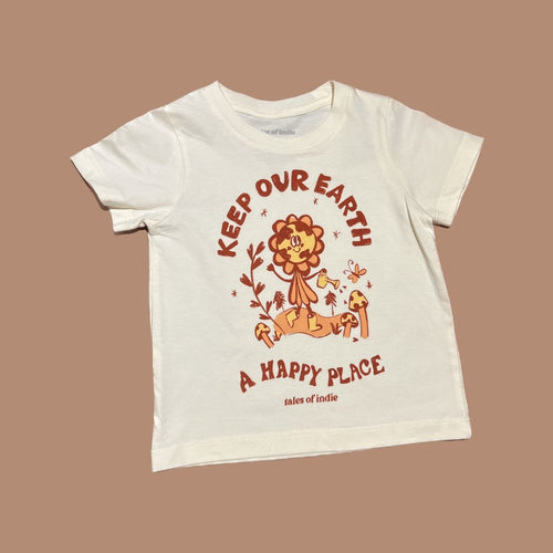 T-shirt Keep Our Earth a Happy Place Whisper White - Tales Of Indie