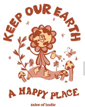 Load image into Gallery viewer, T-shirt Keep Our Earth a Happy Place Whisper White - Tales Of Indie
