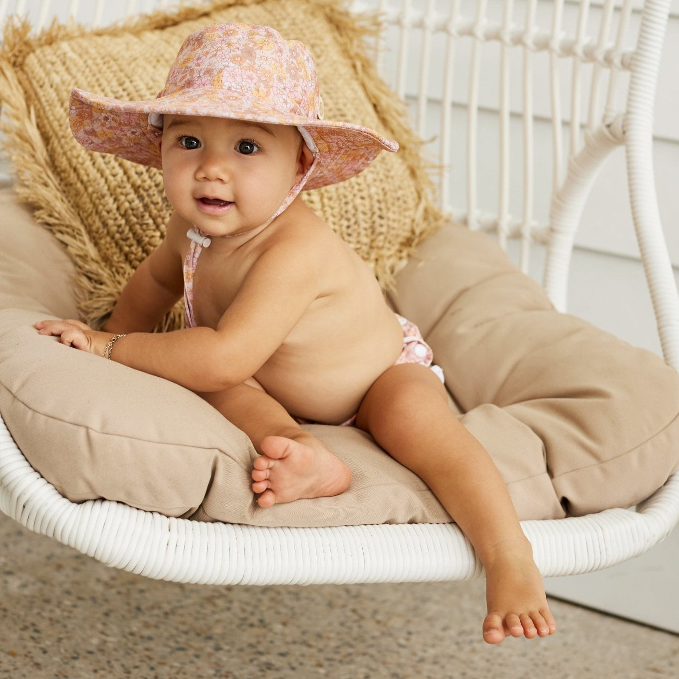 Floppy Hat Infant Straw Beach Hat Straw-Sun-Hat Summer-Beach